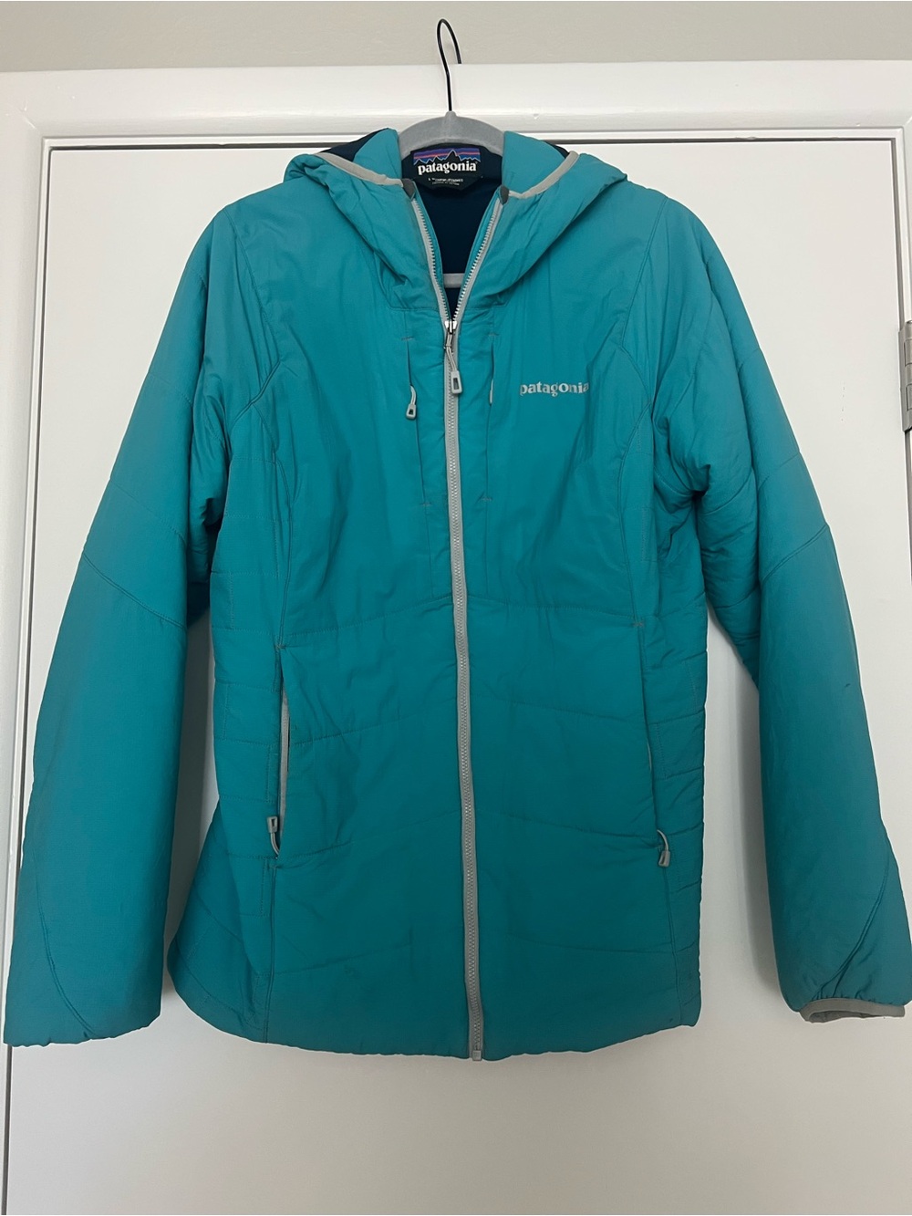 Patagonia Women's Teal Hooded Puffer Jacket